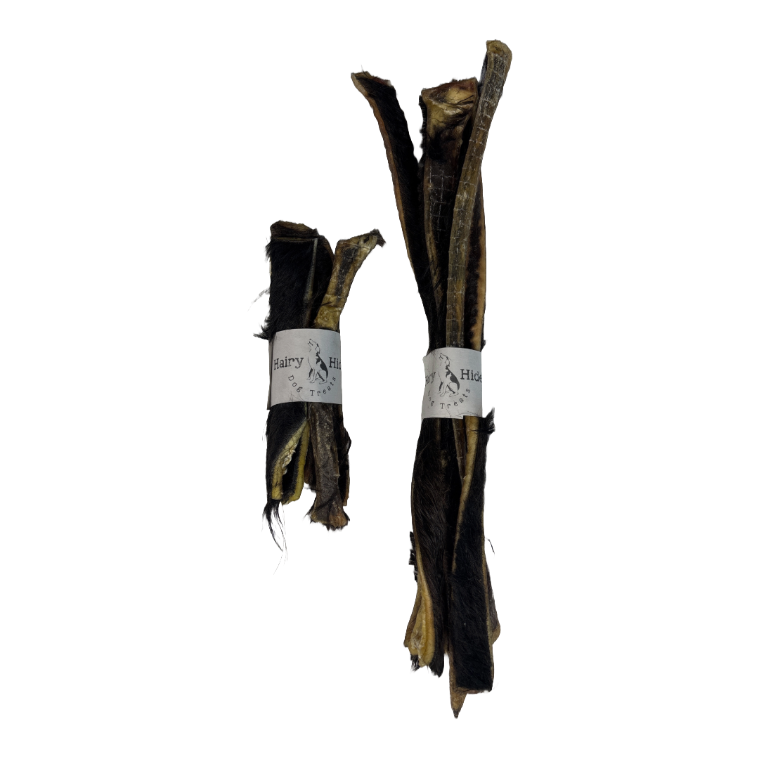 all natural, single ingredient, hair on cowhide, dental, stick chews