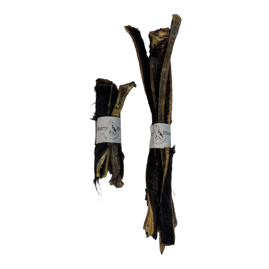 all natural, single ingredient, hair on cowhide, dental, stick chews