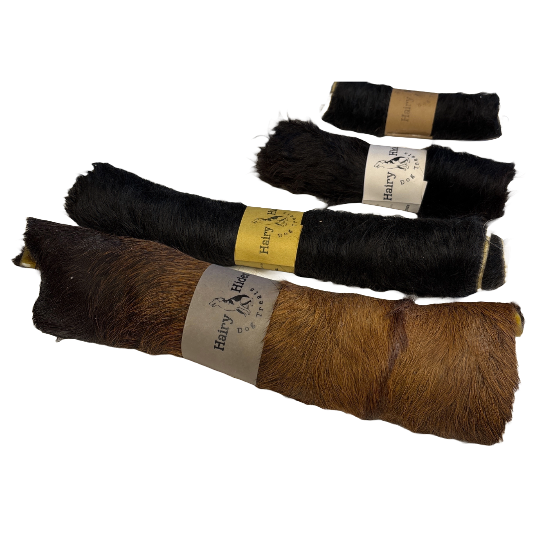all natural, single ingredient, hair on cowhide, dental, hide roll chews